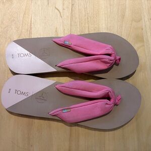 TOMS Women's Earthwise Pink Sandals with Fabric Y-Strap